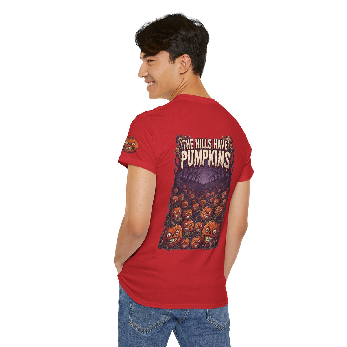 Color: Red | The Hills Have Pumpkins Premium Graphic Tee