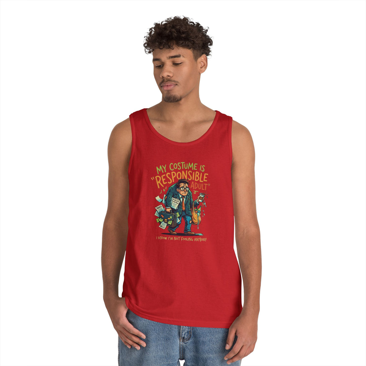 Color: Red | Responsible Adult Costume Tank Top