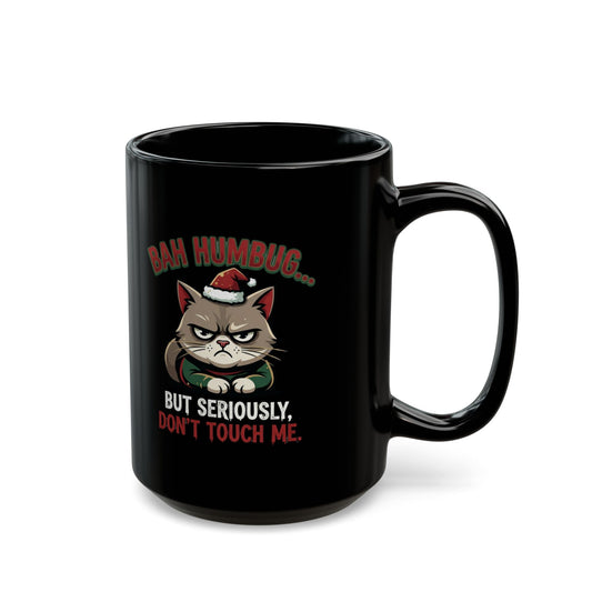 "Bah Humbug" Black Ceramic Mug