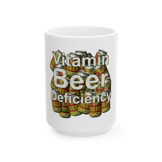 "Vitamin Beer-4" White Ceramic Mug