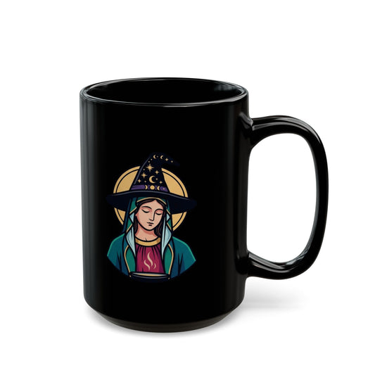 "Hail Mary Full of Spice" Black Ceramic Mug — Graphic