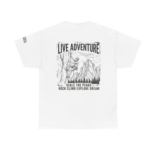 Color: White | Live Adventure - Climb Premium Graphic Tee