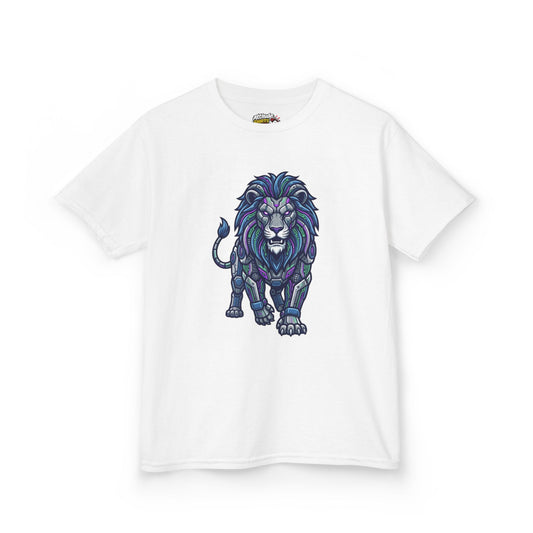 Color: White | Cyber Lion Kids Tee