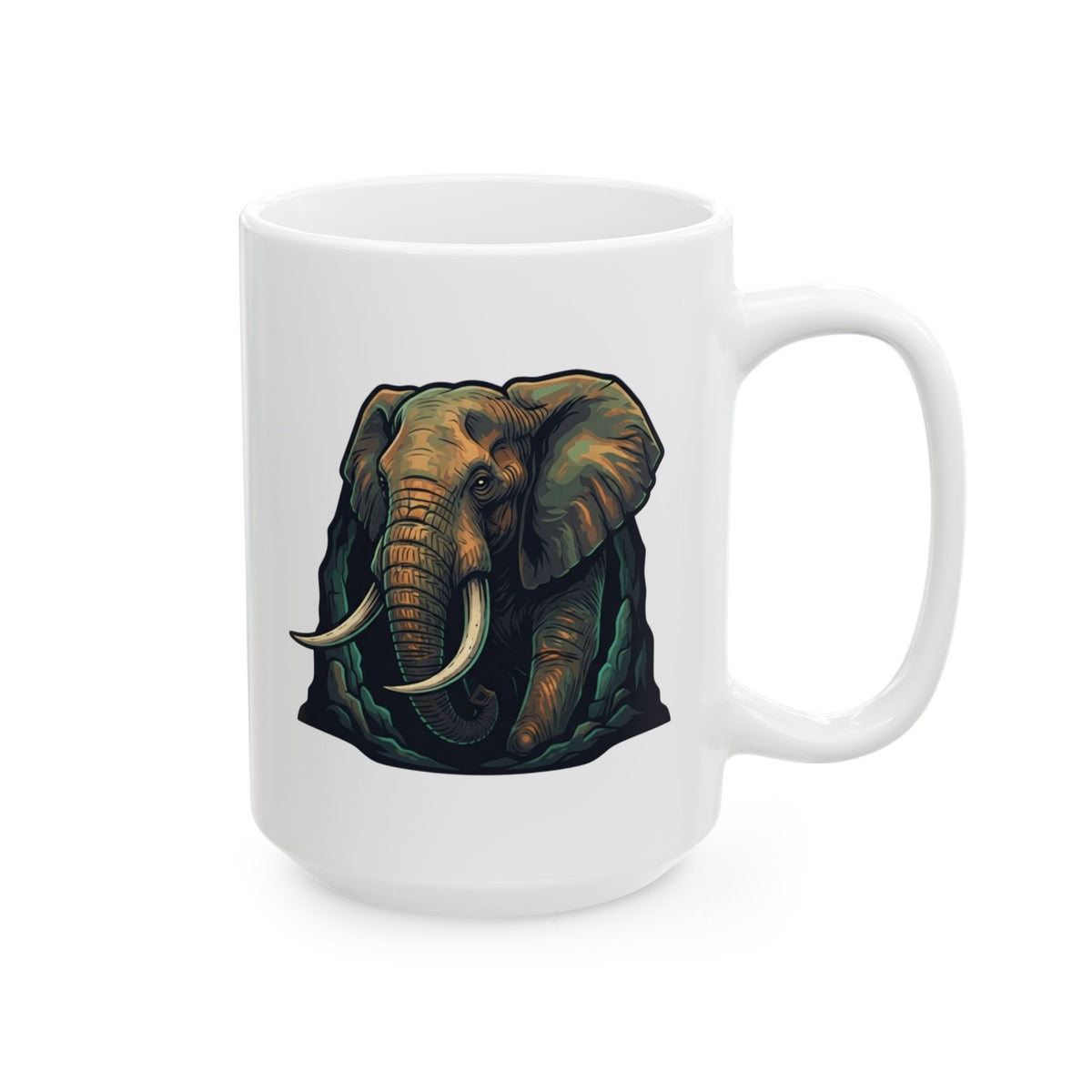 "Grootslang (South African Mythology)" White Ceramic Mug — Graphic