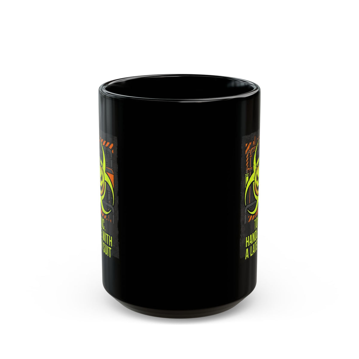 "Toxic handle With Latex" Black Ceramic Mug