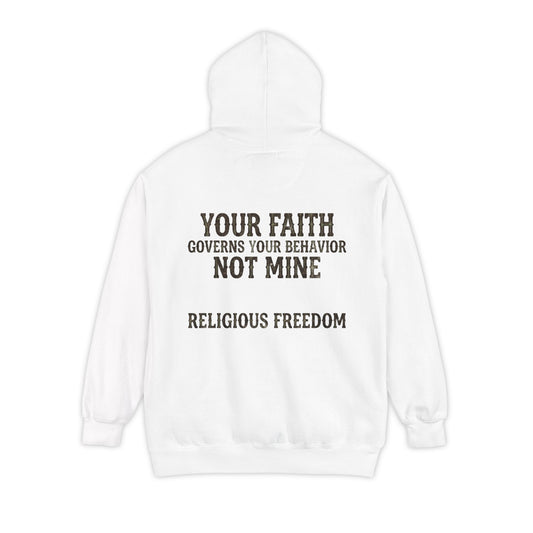 Color: White | Religious Freedom Garment-Dyed Hoodie