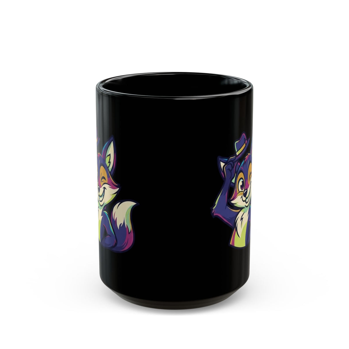 "Mischievous" Black Ceramic Mug — Graphic
