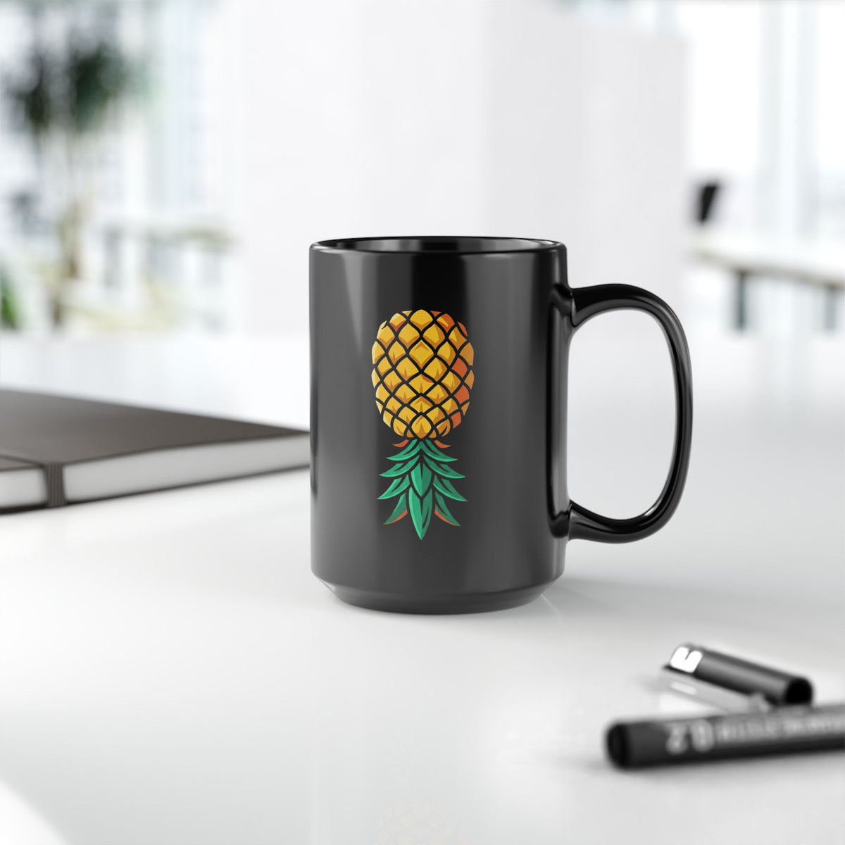 "Good Eating" Black Ceramic Mug — Graphic