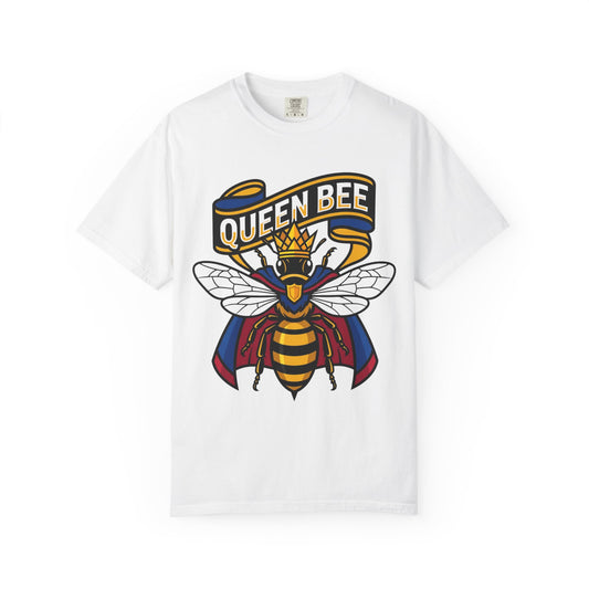 Color: White | Queen Bee Unisex Garment-Dyed Tee
