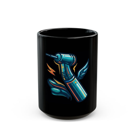 "Drill Baby Drill" Black Ceramic Mug — Graphic