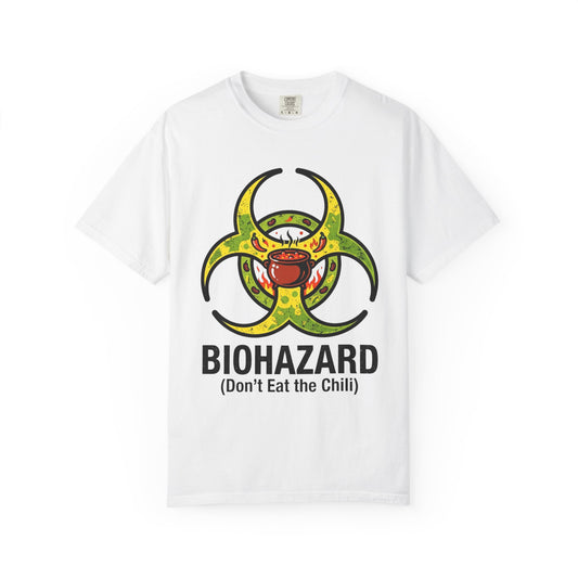 Color: White | Bio Hazard Unisex Garment-Dyed Tee