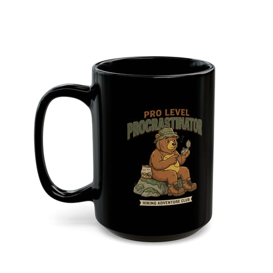 "Pro Level Procrastinator" Black Ceramic Mug