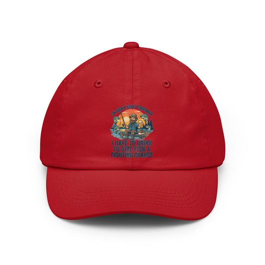 Color: Red | Drink to Give Fish a Fighting Chance Dad Hat