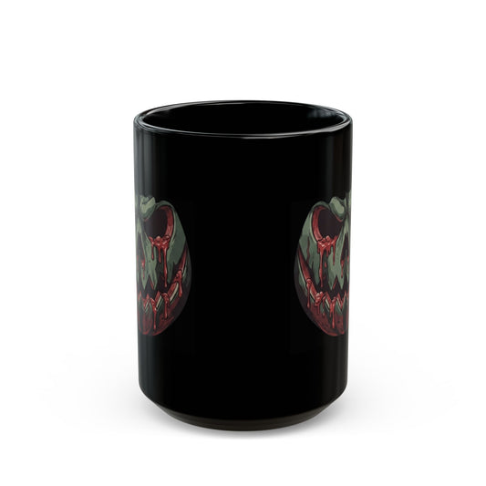 "Fresh Meat, Local Harvest" Black Ceramic Mug — Graphic