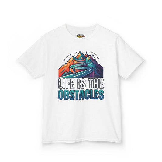Color: White | Life Is The Obstacles Kids Tee