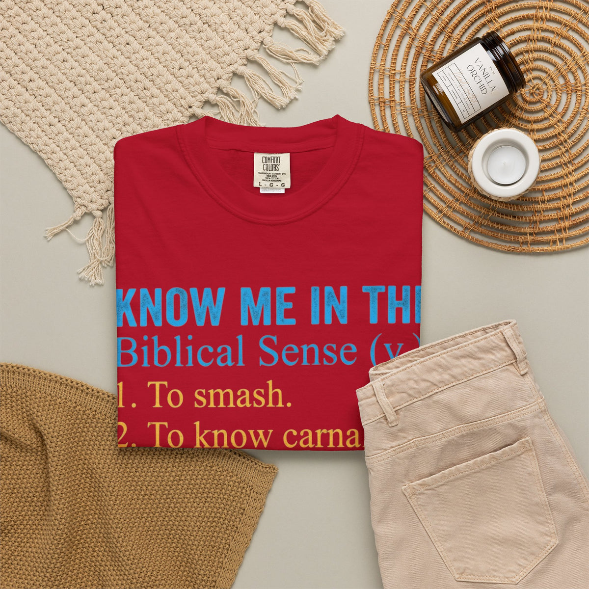 "Good Book Series Know Me In The Biblical Sense" Unisex Garment-Dyed Tee
