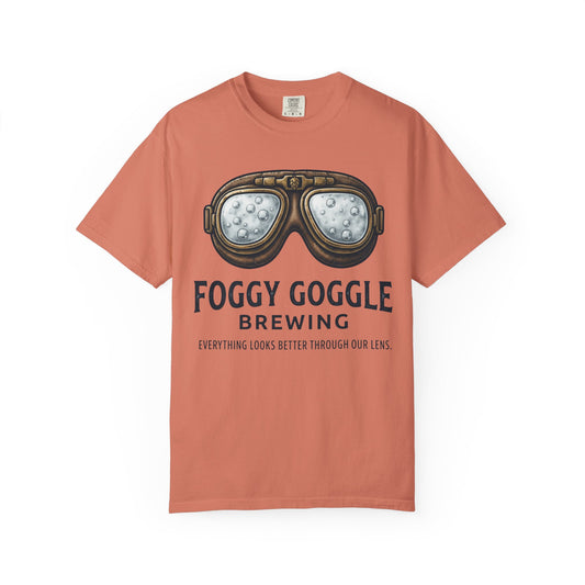 Color: Terracotta | Foggy Goggle Brewing Unisex Garment-Dyed Tee
