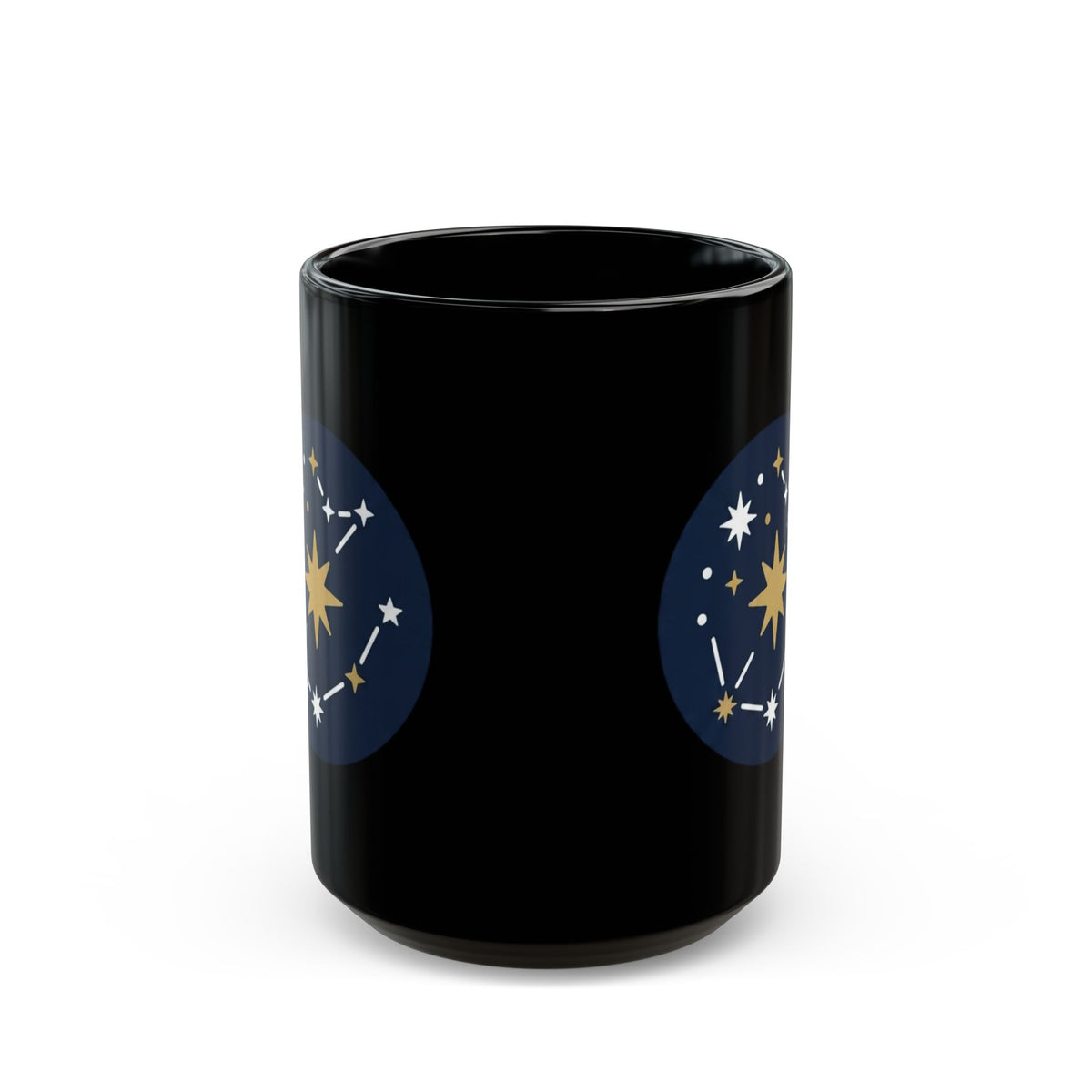 "Constellation Map (Dark Sky)" Black Ceramic Mug — Graphic