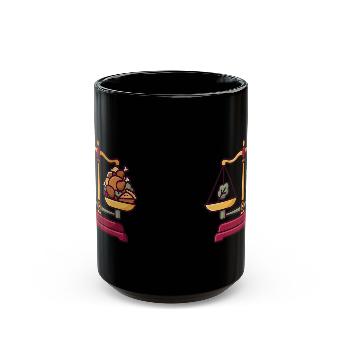 "My Diet Philosophy" Black Ceramic Mug — Graphic