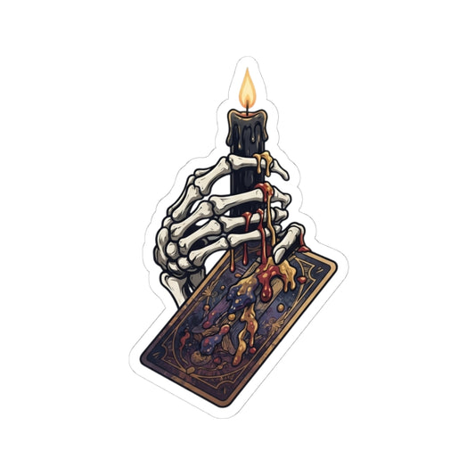 "Skeletal Hand And Tarot Card" Sticker — Main