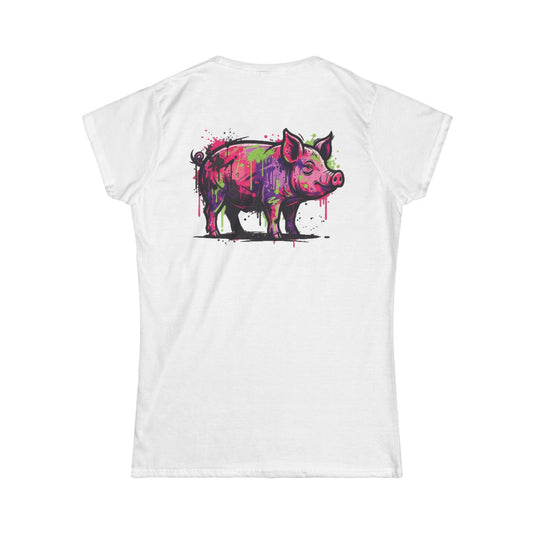 Color: White | Barnyard Pig Women's Tee