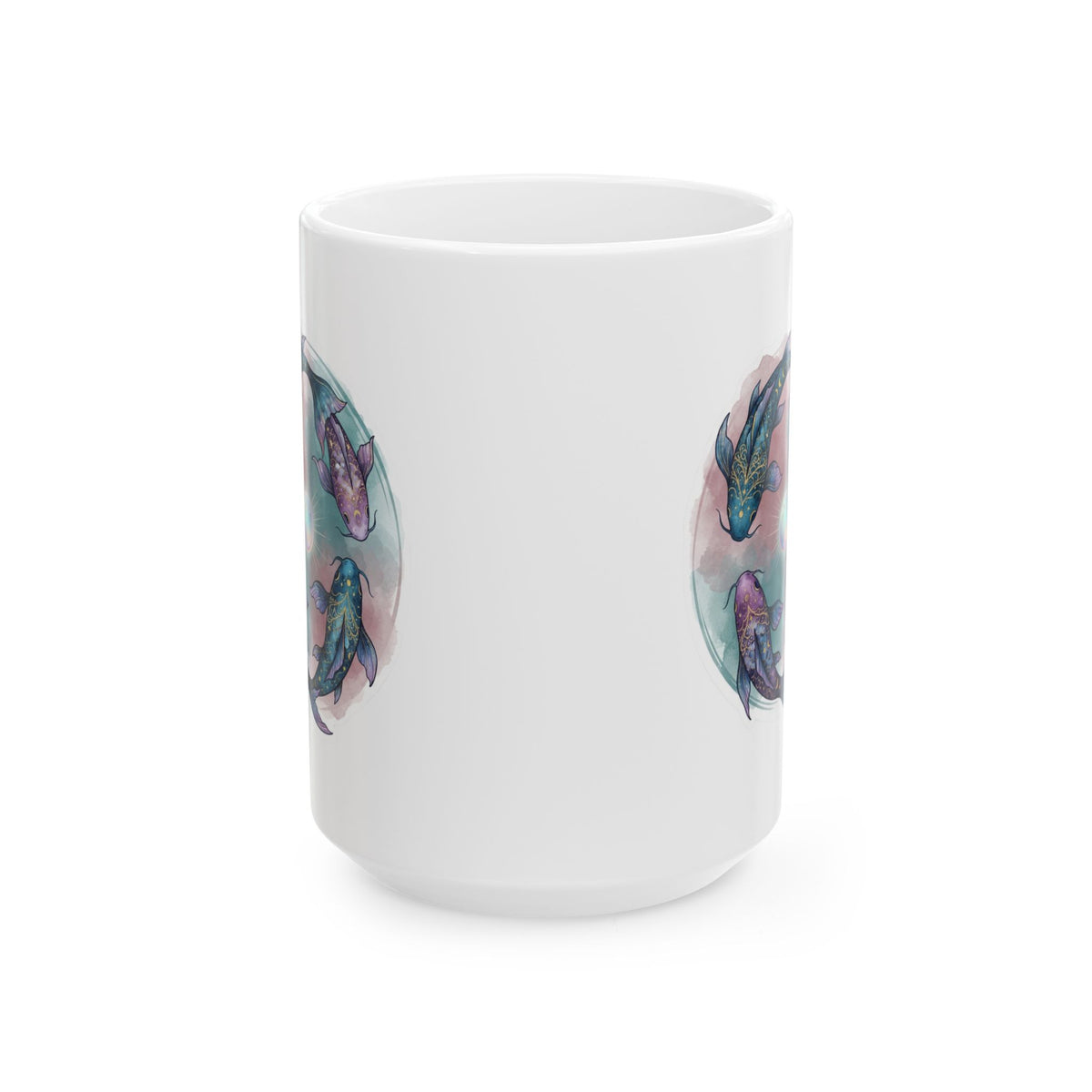 "Pisces The Infinite Fish" White Ceramic Mug