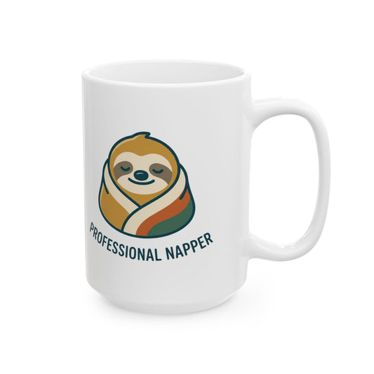 "Professional Napper" White Ceramic Mug — Graphic