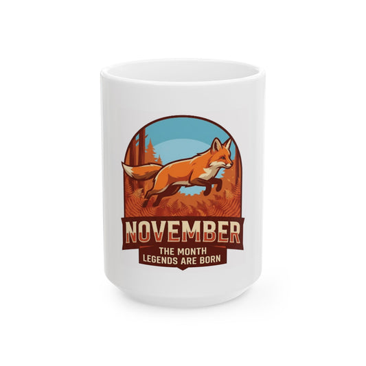 "November Legend" White Ceramic Mug