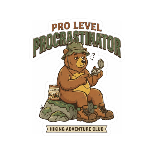 "Pro Level Procrastinator" Sticker — Main