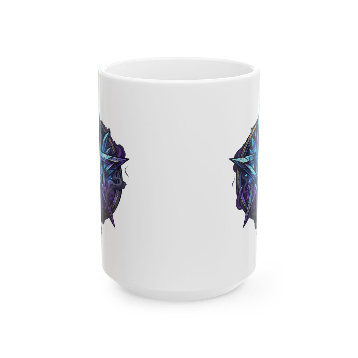 "Cosmic Spectrum Pentacle" White Ceramic Mug — Graphic