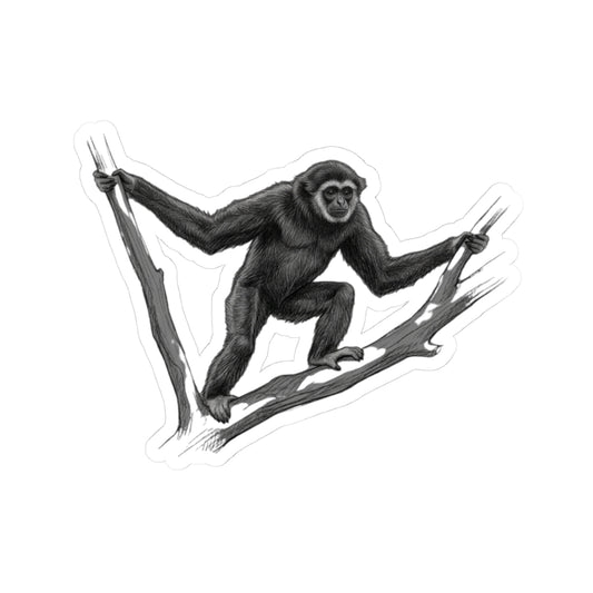 "Pencil Sketch Art Gibbon" Sticker — Main
