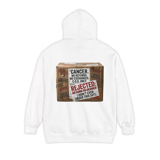 Color: White | Return to Sender: Cancer Edition | Garment-Dyed Hoodie — AttitudeShirts