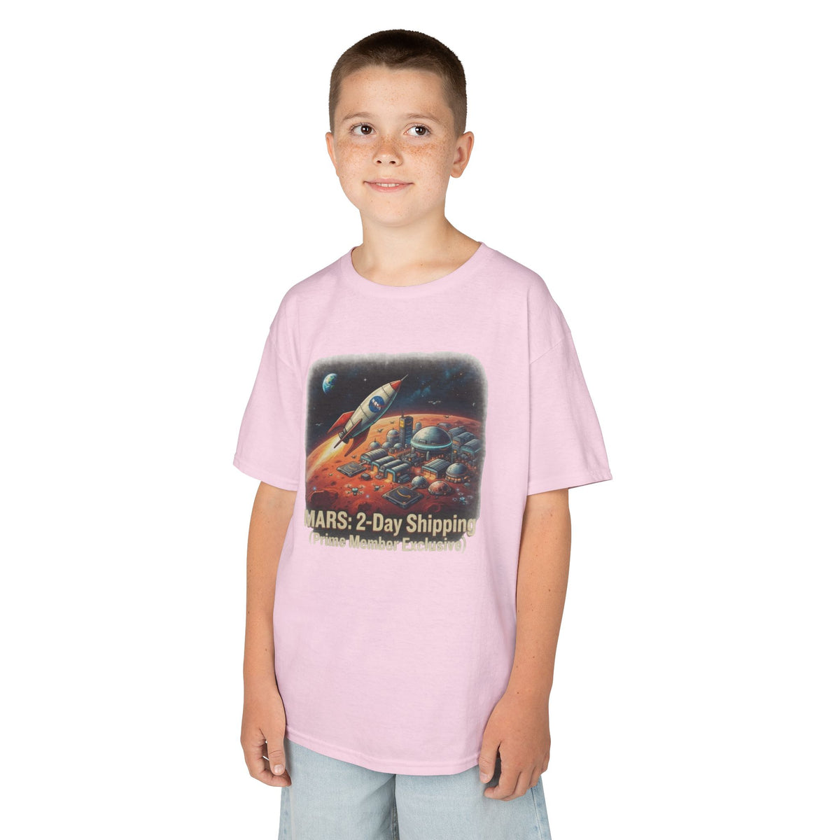 Color: Light Pink | Mars 2 Day Shipping Kids Tee