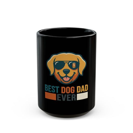 "Best Dog Dad" Black Ceramic Mug — Graphic