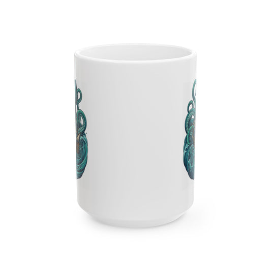 "The Kraken (Norse-Global Maritime)" White Ceramic Mug