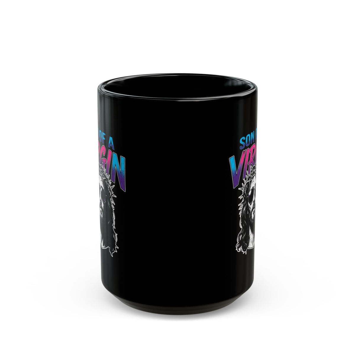 "Good Book Series - Son of A Virgin" Black Ceramic Mug