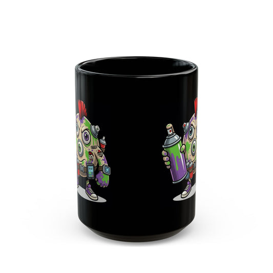 "Graffiti" Black Ceramic Mug