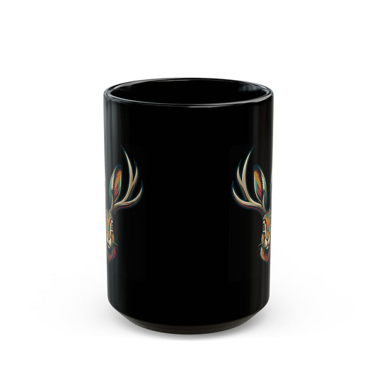 "Jackalope (American Folklore)" Black Ceramic Mug — Graphic
