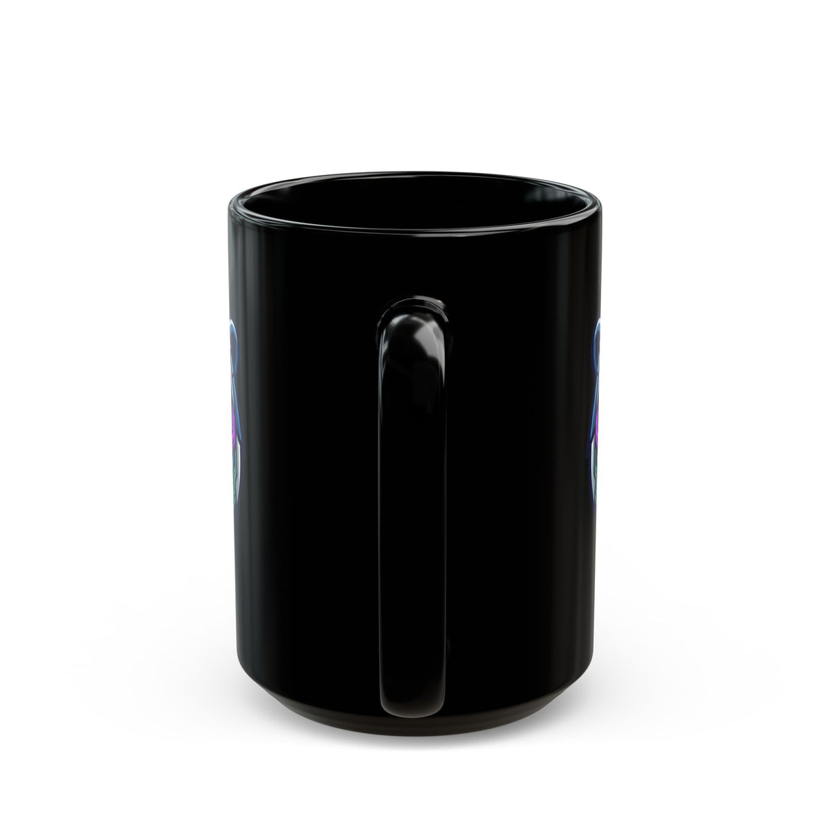 "Cyber Bear" Black Ceramic Mug — Graphic