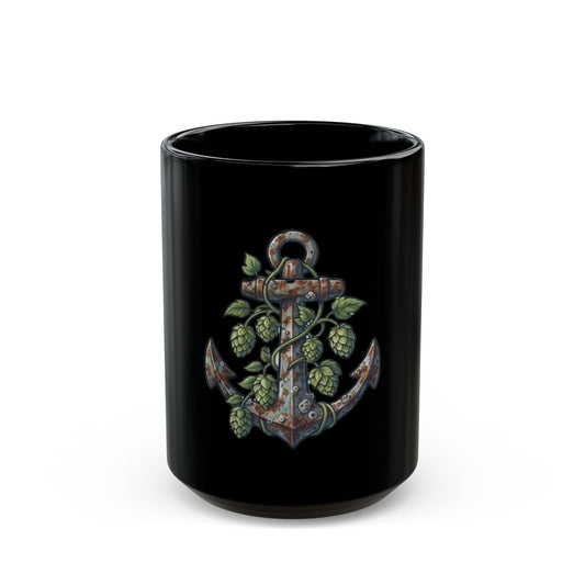 "Rusty Anchor Brewing" Black Ceramic Mug — Graphic