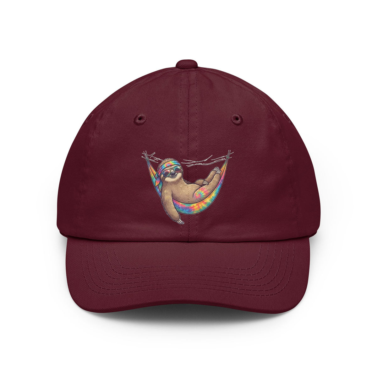 Color: Maroon | Hippy Sloth Dad Hat