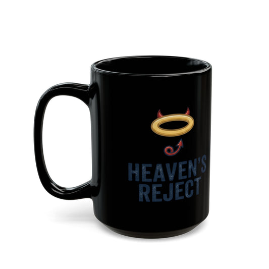 "Heaven's Reject" Black Ceramic Mug — Graphic