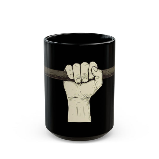 "Hold to the Rod" Black Ceramic Mug — Graphic