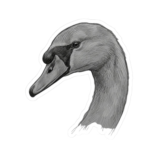 "Pencil Sketch Art Swan" Sticker