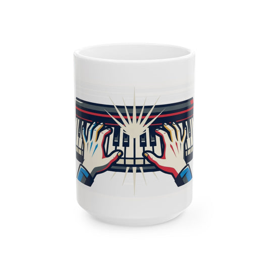 "Imagine What Else These Fingers Can Do" White Ceramic Mug — Graphic