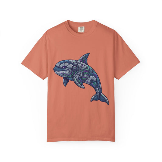 Color: Terracotta | Killer Whale Unisex Garment-Dyed Tee