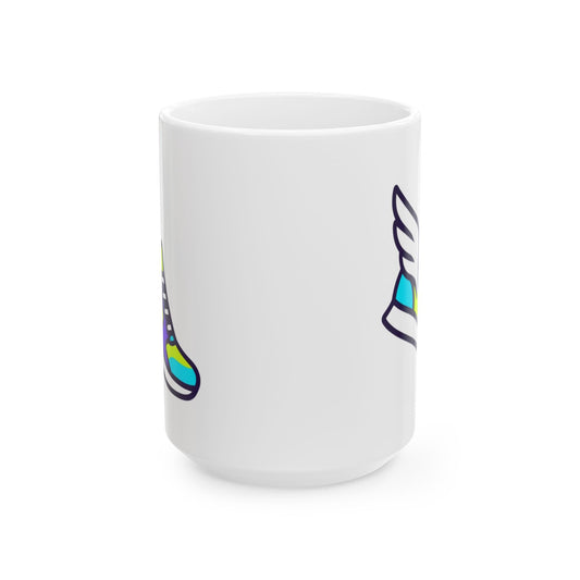 "Gas Prices Made Me a Marathon Runner" White Ceramic Mug — Graphic