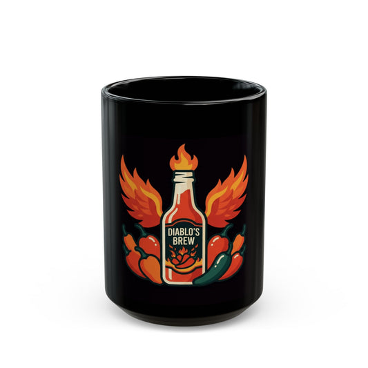"Burns Coming Out" Black Ceramic Mug — Graphic