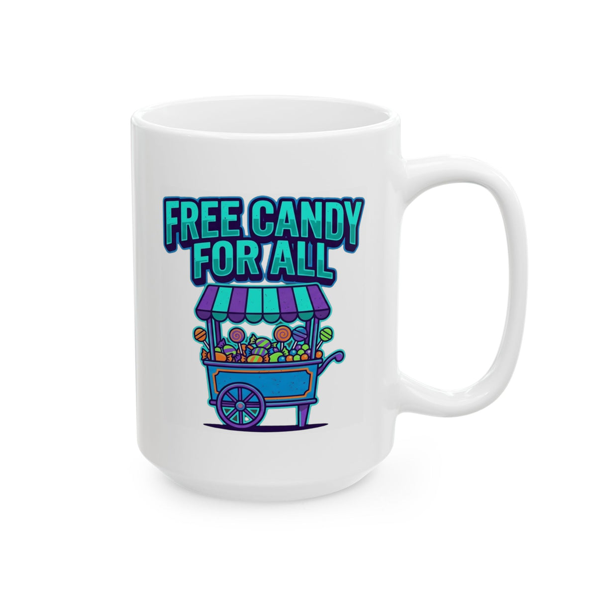 "Free Candy For All" White Ceramic Mug