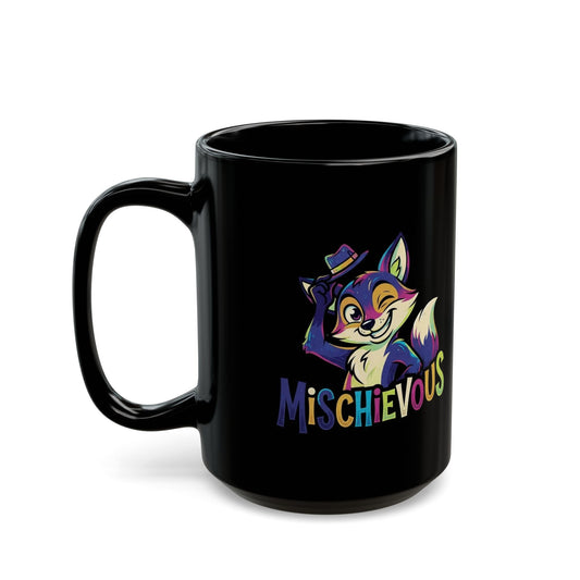 "Mischievous" Black Ceramic Mug